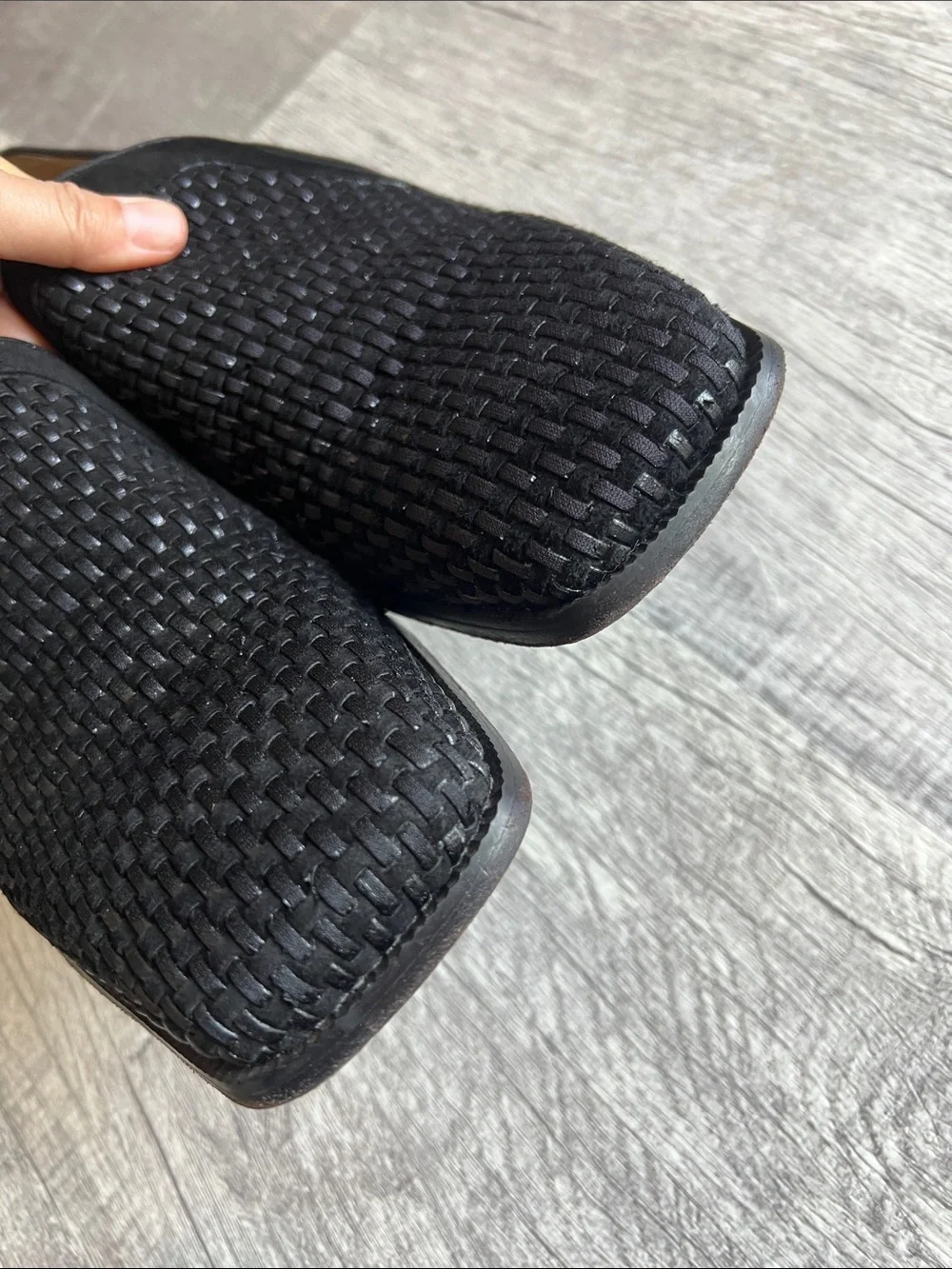 Giorgio Brutini Black Woven Suede Slip-On Loafers